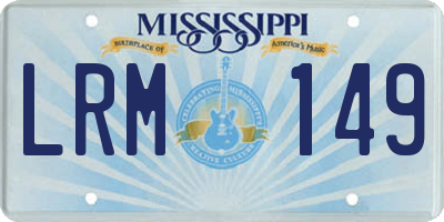 MS license plate LRM149