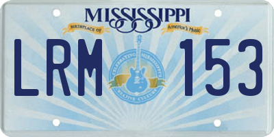 MS license plate LRM153