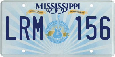 MS license plate LRM156