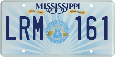 MS license plate LRM161