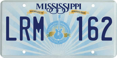 MS license plate LRM162