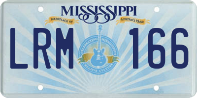 MS license plate LRM166