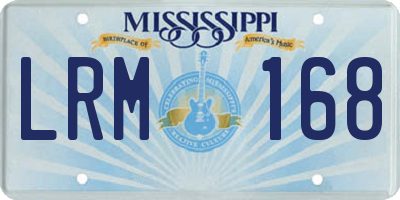 MS license plate LRM168