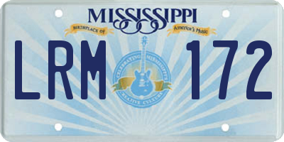 MS license plate LRM172