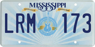 MS license plate LRM173