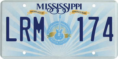 MS license plate LRM174