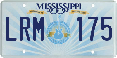 MS license plate LRM175