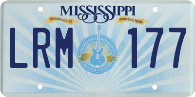 MS license plate LRM177