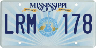 MS license plate LRM178