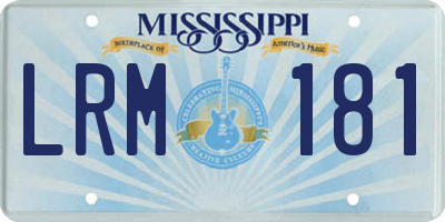 MS license plate LRM181