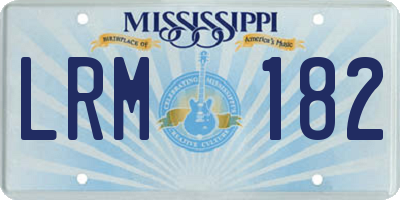 MS license plate LRM182