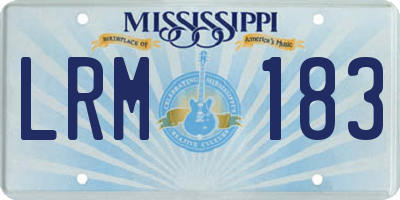 MS license plate LRM183