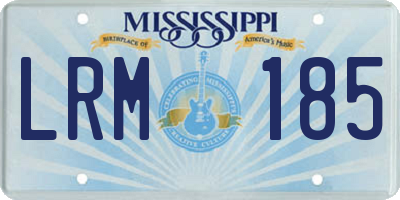 MS license plate LRM185