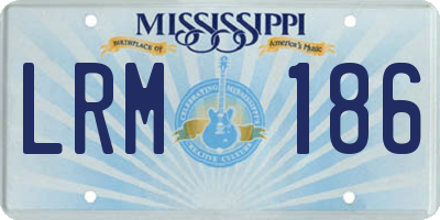 MS license plate LRM186