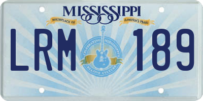 MS license plate LRM189