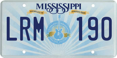 MS license plate LRM190