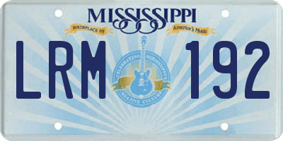 MS license plate LRM192