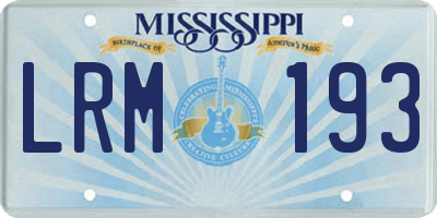 MS license plate LRM193