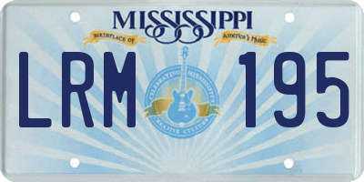 MS license plate LRM195