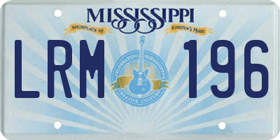 MS license plate LRM196