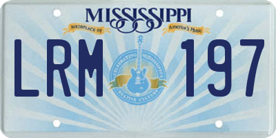 MS license plate LRM197