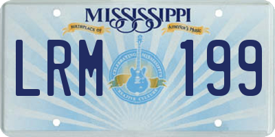 MS license plate LRM199