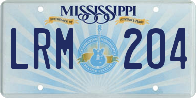 MS license plate LRM204