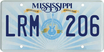 MS license plate LRM206