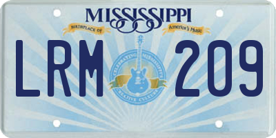 MS license plate LRM209