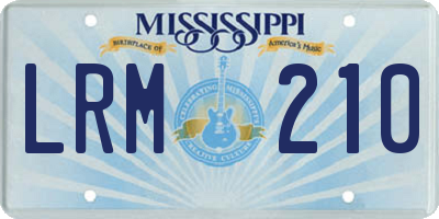 MS license plate LRM210