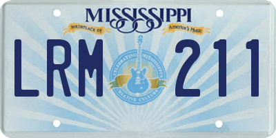 MS license plate LRM211