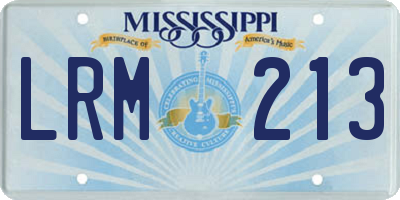MS license plate LRM213