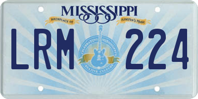MS license plate LRM224