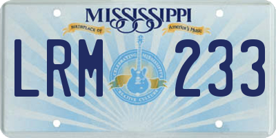 MS license plate LRM233