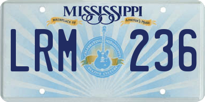 MS license plate LRM236
