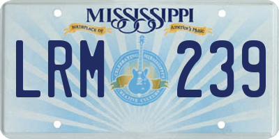 MS license plate LRM239