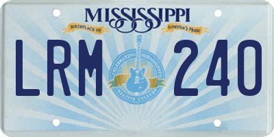 MS license plate LRM240