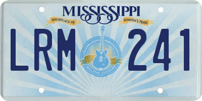 MS license plate LRM241
