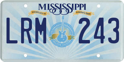 MS license plate LRM243