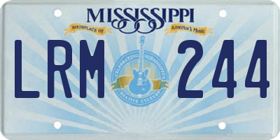 MS license plate LRM244