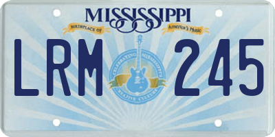 MS license plate LRM245