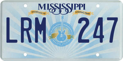 MS license plate LRM247