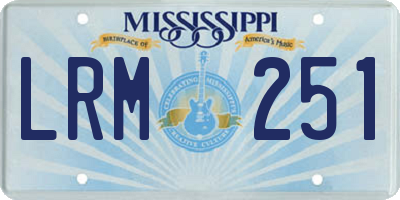 MS license plate LRM251