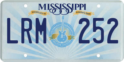 MS license plate LRM252