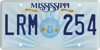 MS license plate LRM254
