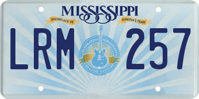 MS license plate LRM257