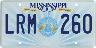 MS license plate LRM260
