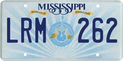 MS license plate LRM262