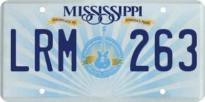 MS license plate LRM263
