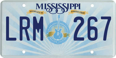 MS license plate LRM267